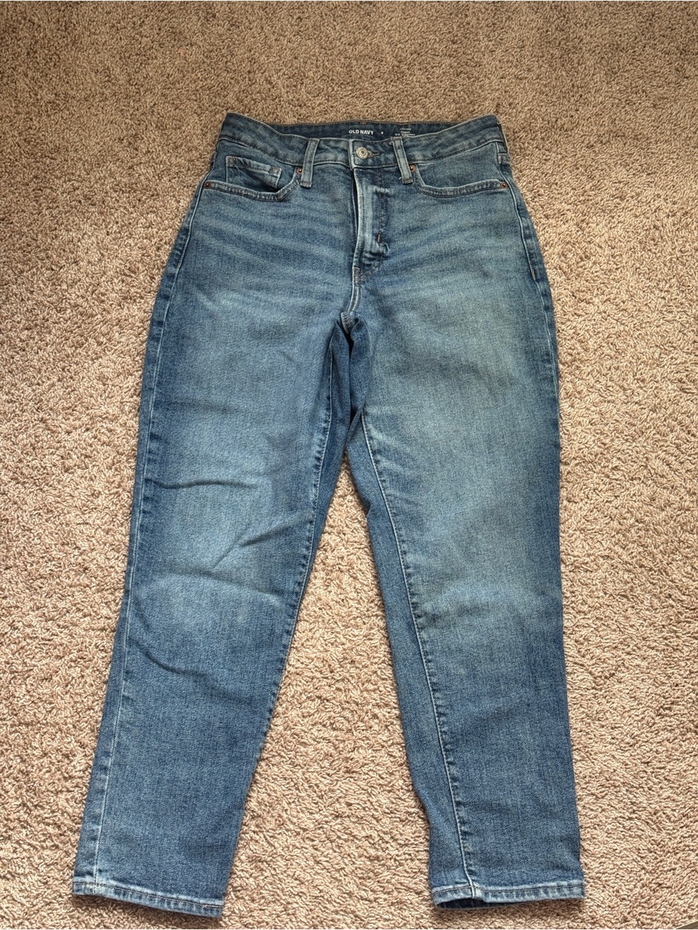 Old Navy Women's Medium Blue High-Rise Straight Jeans